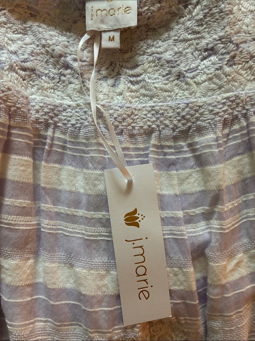 Women’s Lavender Stripe Embroidered Square-Neck Camisole - Picture 4 of 4